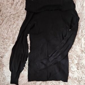 Soft Black Off-Shoulder Sweater